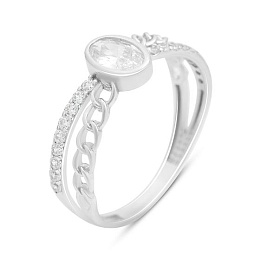 Silver ring with cubic zirconia