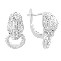 Серебряные серьги с фианитами