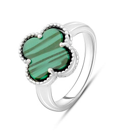 Silver ring with malachite