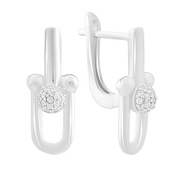 Silver earrings with Phianites