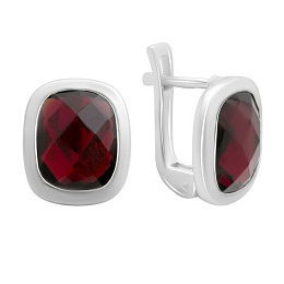 Silver earrings with garnet nano