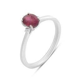 Silver ring with ruby 1.113ct