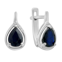 Серебряные серьги с сапфиром 2.844ct