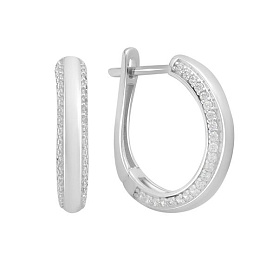 Золотые серьги с фианитами 0.44ct