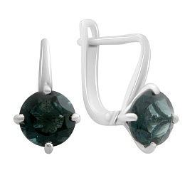 Silver earrings with topaz London Blue