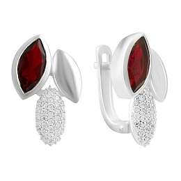 Срібні сережки з гранатом nano 2.434ct