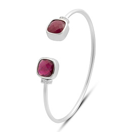 Silver bracelet with a 9.699ct ruby and cubic zirconia