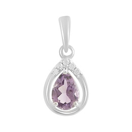 Серебряная подвеска с аметистом 0.688ct