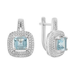 Silver earrings with topaz 5.867ct