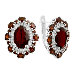 Срібні сережки з гранатом nano 10.755ct, гранатом