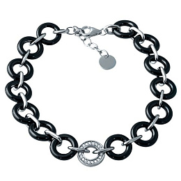 Silver bracelet with ceramics