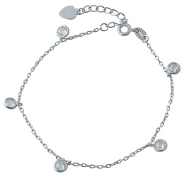 Silver bracelet with phianites