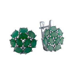 Серебряные серьги с изумрудом 2.192ct