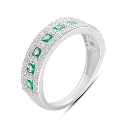Silver ring with emerald nano 0.74ct