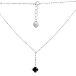 Silver necklace with onyx