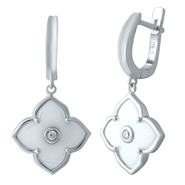Silver earrings with ceramics