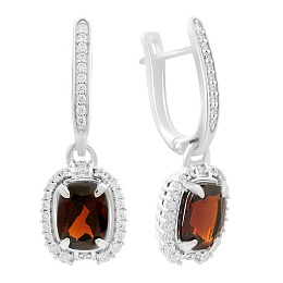 Срібні сережки з гранатом 4.007ct