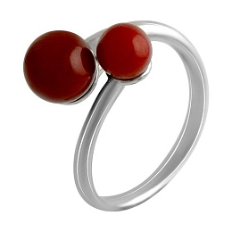 Silver ring with coral