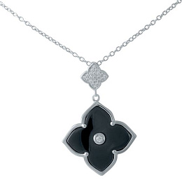 Silver necklace with ceramics