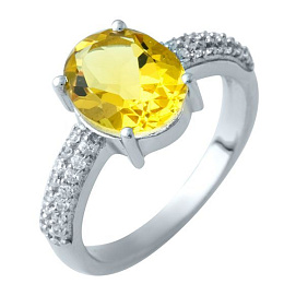 Срібна каблучка з цитрином nano