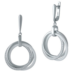 Silver earrings with ceramics