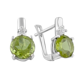 Серебряные серьги с султанитом 3.728ct