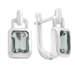 Серебряные серьги с топазом Лондон Блю 2.883ct