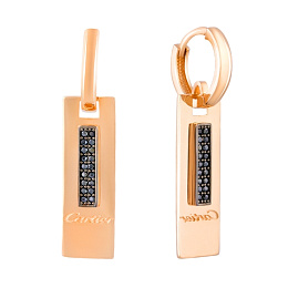 Gold earrings with 0.18ct fianites