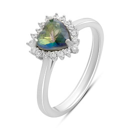 Silver ring with a 0.801-carat mystic topaz