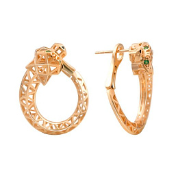 Золотые серьги с фианитами 0.04ct