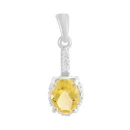 Silver pendant with citrine nano