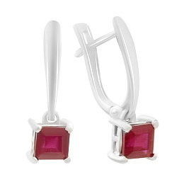Silver earrings with a 1.99ct ruby