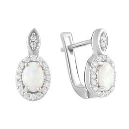 Silver earrings with opal 0.325ct