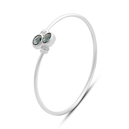 Silver bracelet with London Blue topaz 1.971ct, cubic zirconia