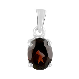 Silver pendant with a 1.475-carat garnet