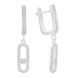 Silver earrings with cubic zirconia