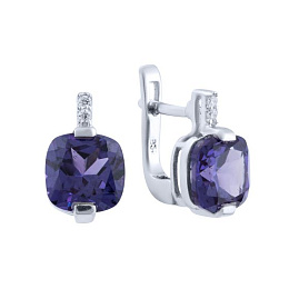 Silver earrings with alexandrite, 7.563 ct