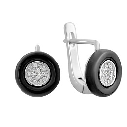 Silver earrings with ceramics