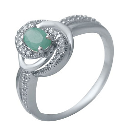Серебряное кольцо с изумрудом