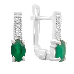 Серебряные серьги с агатом 0.955ct