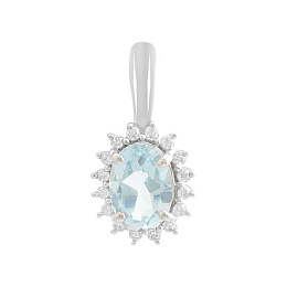 Серебряная подвеска с топазом 1.079ct