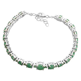 Silver bracelet with a 7.303-carat emerald