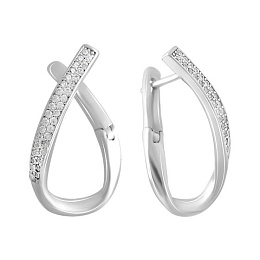 Серебряные серьги с фианитами