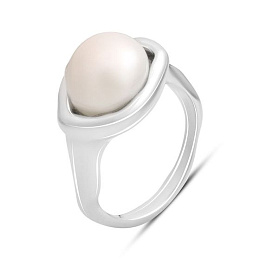 Silver ring with baroque pearls