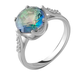 Серебряное кольцо с мистик топазом 3.297ct