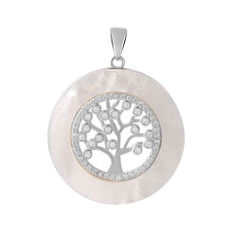 Silver pendant with mother-of-pearl