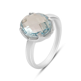 Silver ring with a 5.442-carat topaz