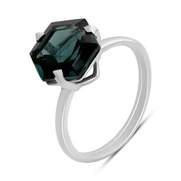 Серебряное кольцо с топазом Лондон Блю 3.465ct