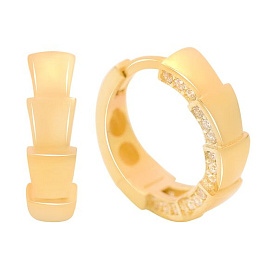 Золотые серьги с фианитами 0.6ct