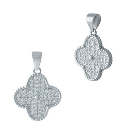 Silver pendant with phianites